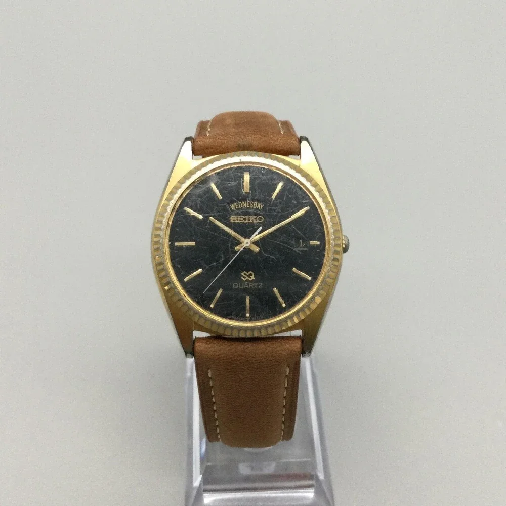 Vintage Seiko 5Y23-8A69 Mens Watch 36mm President Day Date SCRATCHED New Battery